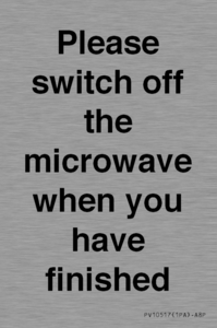 Please switch off the microwave when you have finished